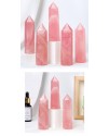 天然粉水晶 水晶柱 六稜單尖柱 擺件